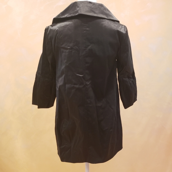 Kensie Black Satin Collared Jacket - Picture 3 of 12